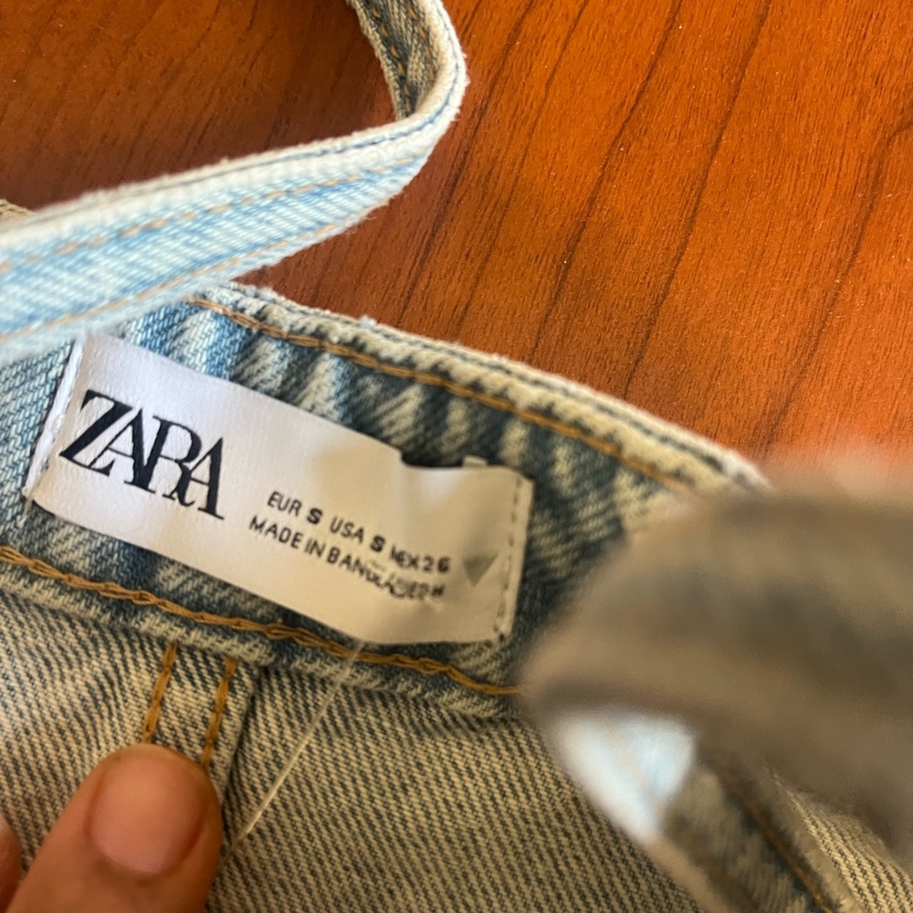 Zara Blue Fitted Sleeveless Crop Top - Picture 4 of 5
